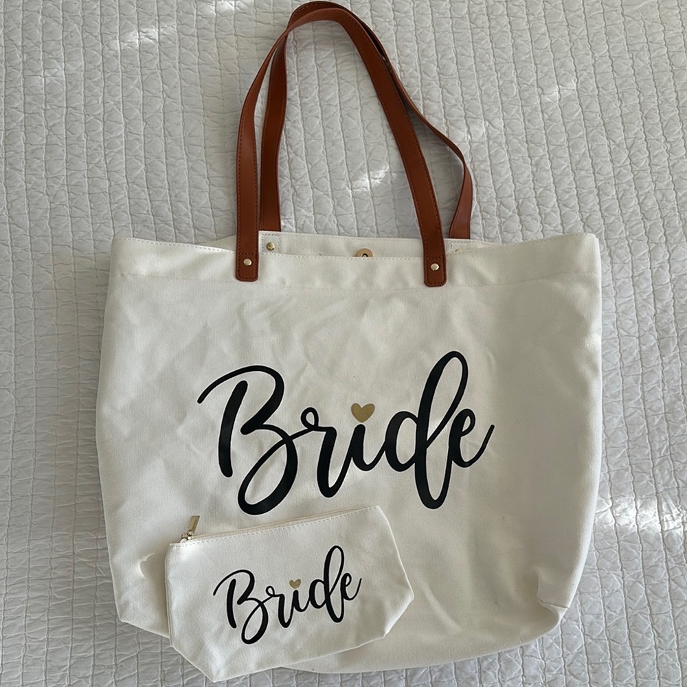 BRIDE Tote Bag and Zipper Pouch
